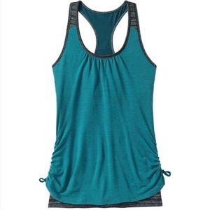Athleta | NWOT Royal Pigeon Teal Layered Tank | S